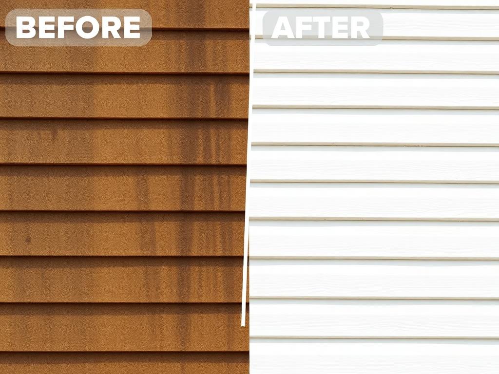 House Siding before and after pressure washing